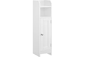 VASAGLE Small Bathroom Storage Corner Floor Cabinet with Door and Shelves