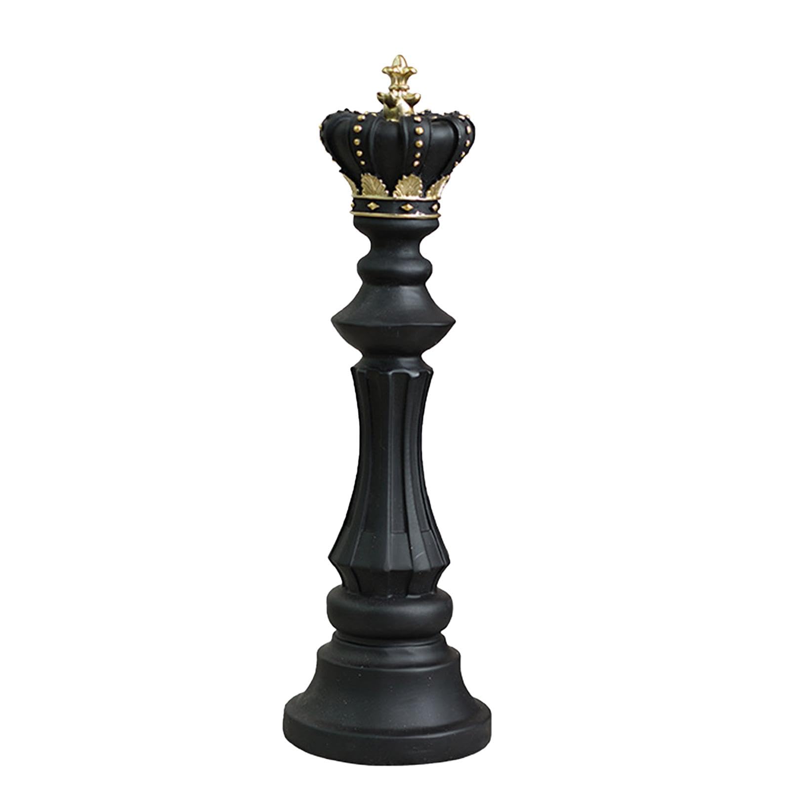 Mimoqk Resin Chess Piece Decor | King and Queen Figurine Statues | Craft Ornaments | Tabletop Decoration for Home