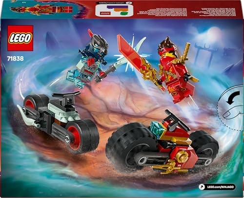 NINJAGO Gara di Velocità sulla Moto di Kai - Set Ninja con 2 Motociclette Giocattolo con Ruote Mobili, 2 Minifigure e Accessori - Regalo per Bambini da 6 Anni Fan di La Rivolta dei Draghi 71838 - Lego - Immagine 11