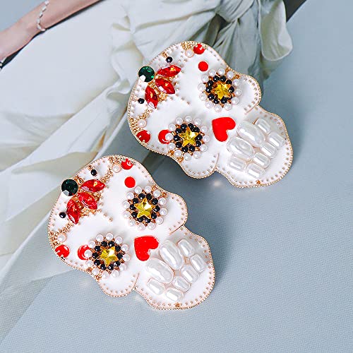 Brincos de Halloween de personalidade para meninas, brincos de esqueleto, brincos de caveira, brinco