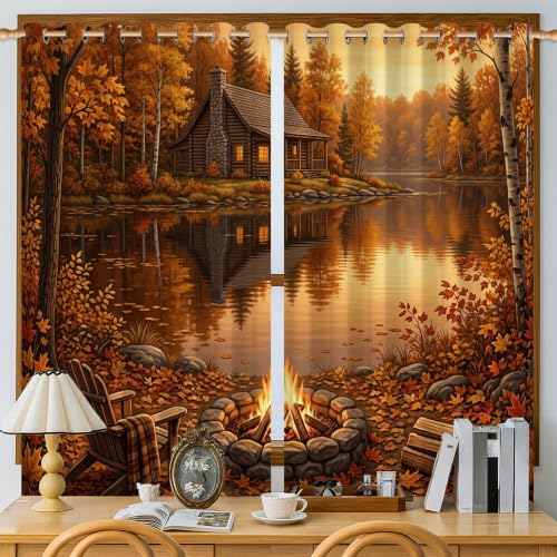 Rideaux occultants chambre bébé orange rustique isolant 132x137 - 5