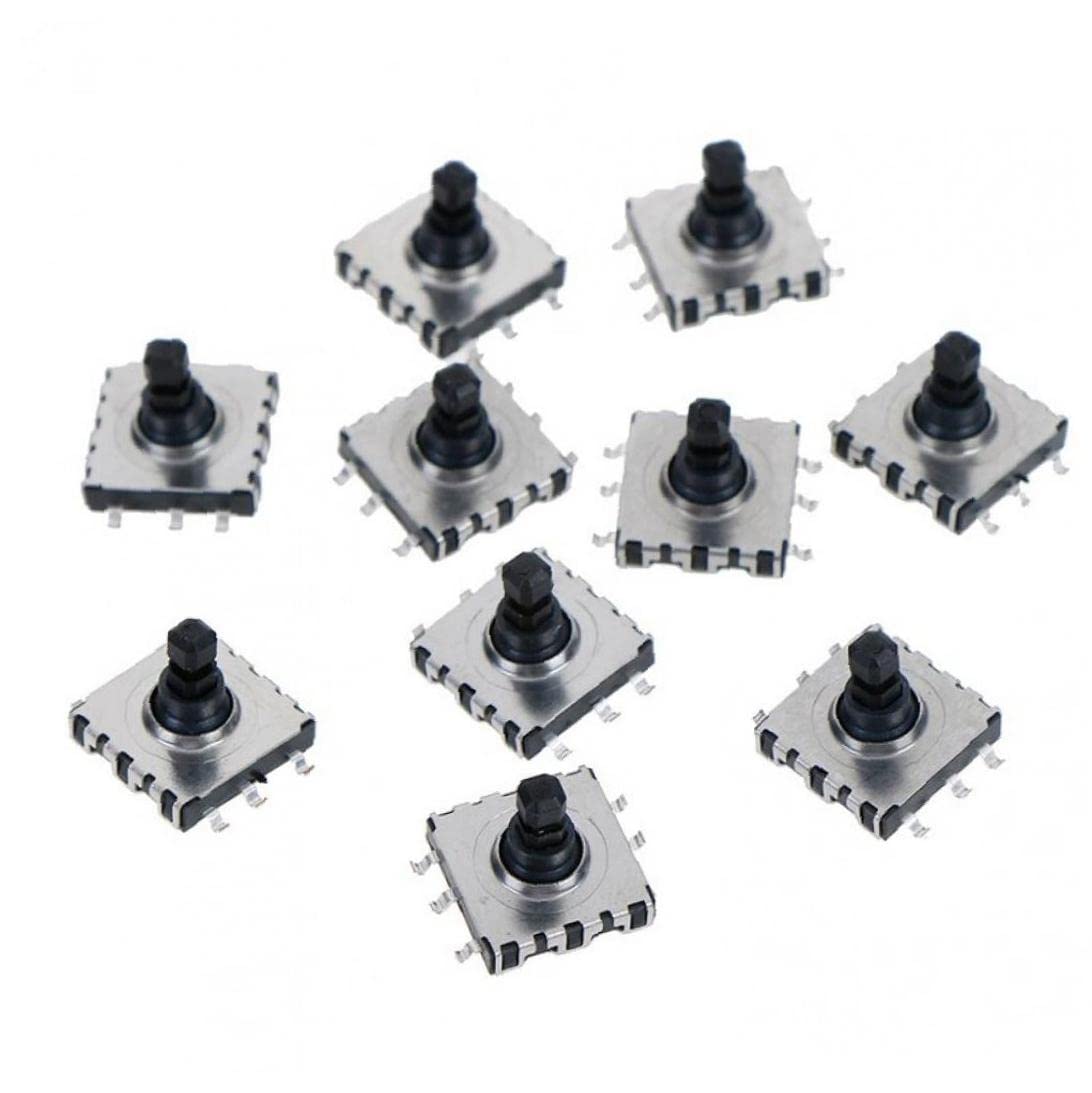 Ppmter Tactiele Schakelaars - 10 Stuks 5-weg Momentaire Vierkante SMD - 10x10x9mm - Geschikt Voor Audio, Camera's En Auto's