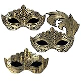 Beistle 3 Piece 32.75' x 27' & 16.75' x 29' Venetian Mask Carnival Mardi Gras Wall Décor- Prom- Masquerade Ball Decorations