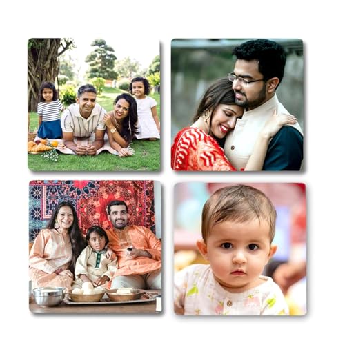 Image of Zesta Customized Fridge Magnet with Photo | Personalized Photo Frame Magnet for Fridge | Custom Picture Fridge Magnets | Polaroid Style Memory Photo Magnets for Birthday, Anniversary - 3X3 Inches