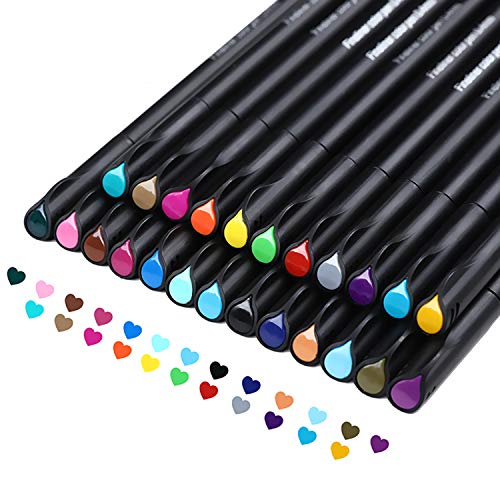 Colored Journal Pens 0.4mm Fine Point Pens Multicolor Fineliner Pen For Drawing Writing,Journaling Coloring,Art School Office Supplies 24 Colors.