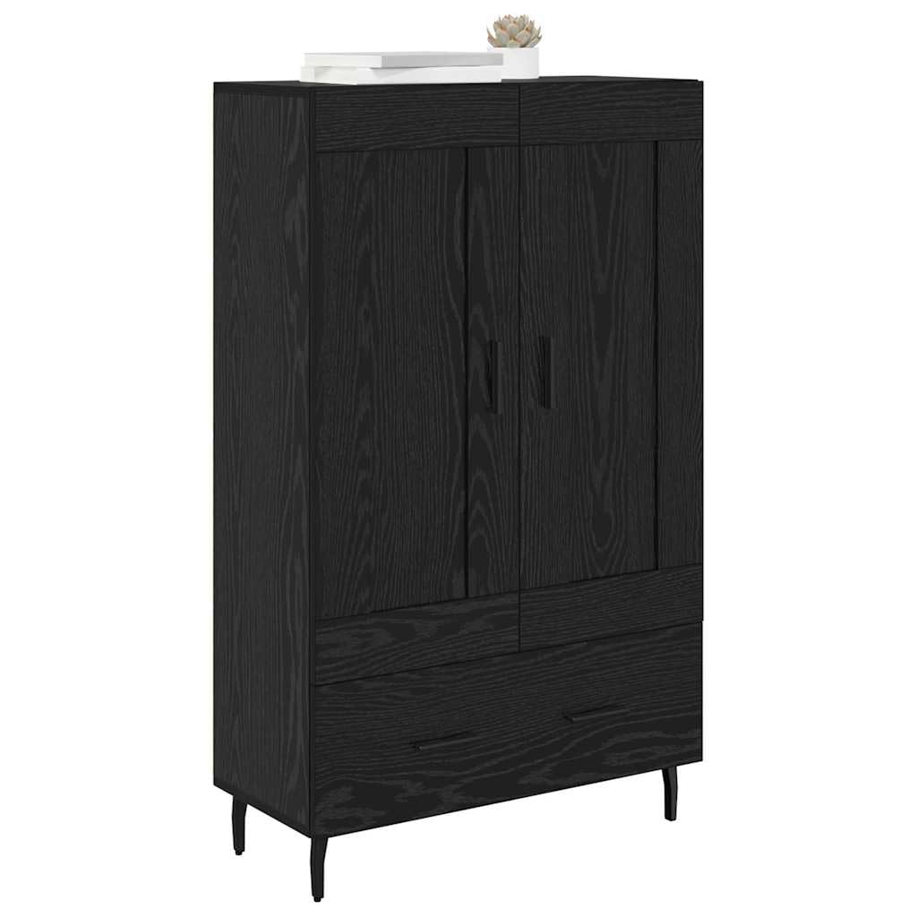 Meuble haut noir aspect chêne 69,5 x 31 x 115 cm