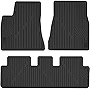 OEDRO Floor Mats Compatible with 2017-2023 Tesla Model 3, Unique Black TPE All-Weather Guard, Includes 1st and 2nd Row, Full Set Liners