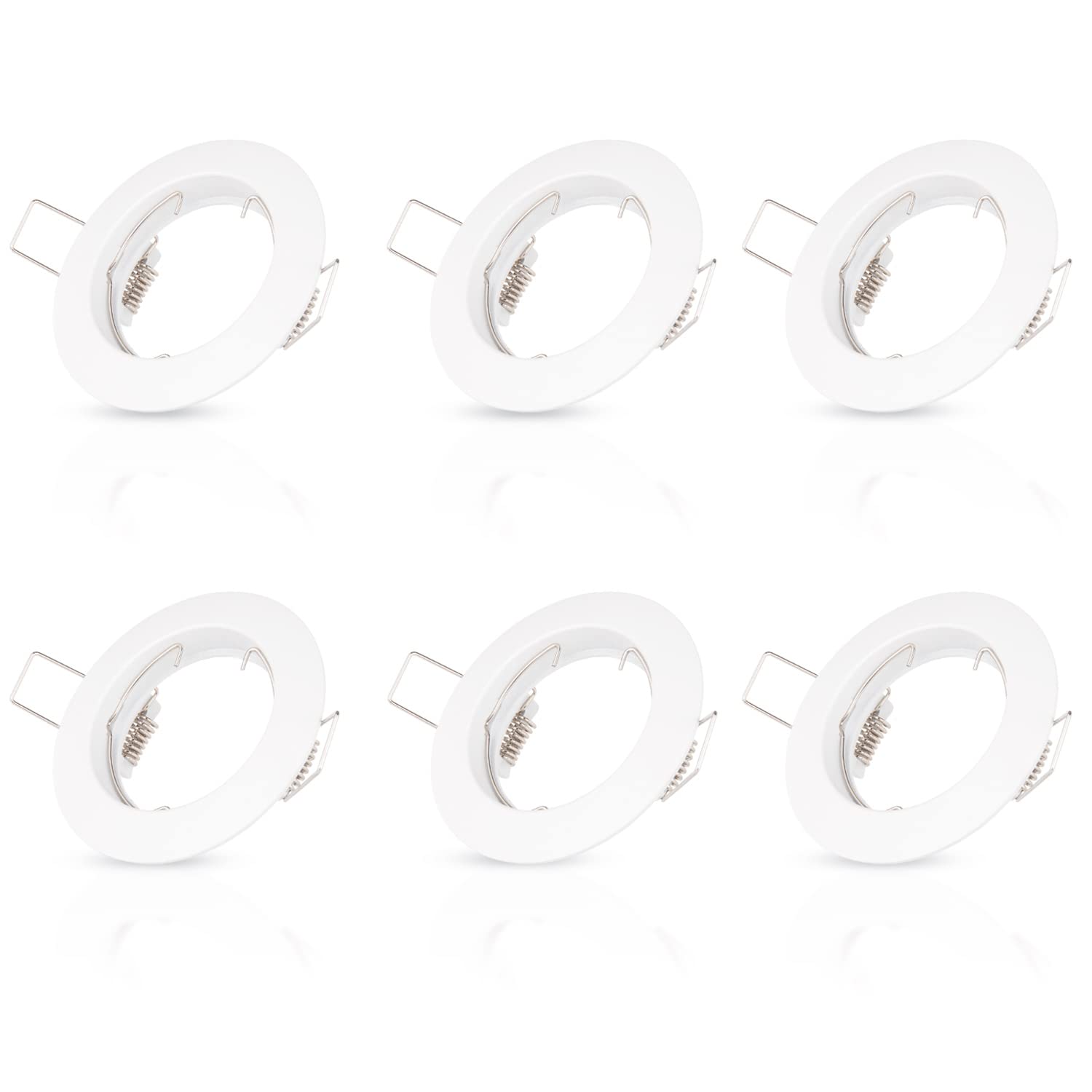 Paco Home Einbaustrahler 6er Set Deckenstrahler GU10 Fassung Deckenspots Rahmen Einbauleuchten Decke Küche Deckenbeleuchtung Ohne Leuchtmittel Weiß
