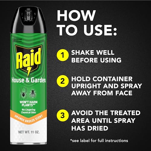 Image of Raid House & Garden Insect Killer Spray, Kills Listed Ants, Roaches & Spiders, For Indoor & Outdoor Use, Won't Harm Plants, Orange Scent 11 oz