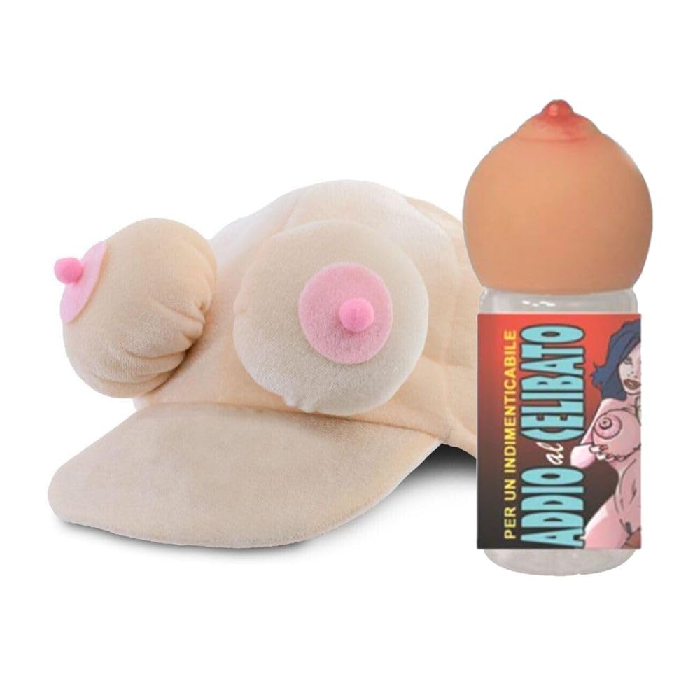 Cappello tette rosa peluche e biberon tetta per la festa hot di addio al celibato sexy gadget per adulti 18+