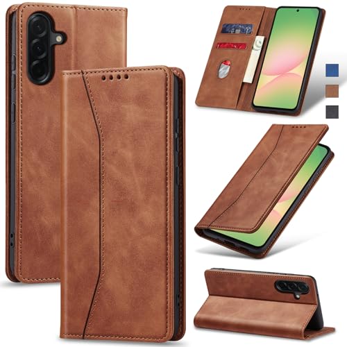 Jasonyu Funda para Samsung Galaxy A56,Cuero PU Carcasa,Tipo Libro Flip Case con Tarjetas y Cartera,Soporte Plegable,Cierre magnético,Capa (Marrón)
