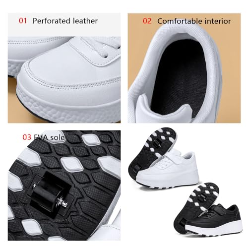 Kids Roller Skate Shoes Roller Sport Sneakers Shoes for Boys Girls with 2-Wheels Outdoor Trainer Retractable Sneakers Shoes for Birthday Children Show Gift3