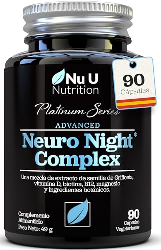 5 HTP, Magnesio y Fuentes de Melatonina Para Ayudar a Conciliar el Sueño | 90 Cápsulas Vegetarianas | Mezcla de Cerezas de Montmorency, Manzanilla, Bálsamo de Limón, L Teanina, Flor de Lavanda, B12