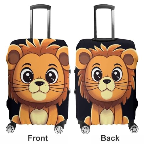 Cute Cartoon Lion Suitcase Covers for Luggage - Elastic Luggage Cover Protector, Double-sided Washable Suitcases Sleeve for 19-32 Inch Luggage S3