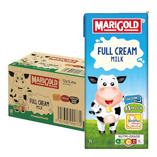 MARIGOLD Full Cream UHT Milk Plain 12 x 1l