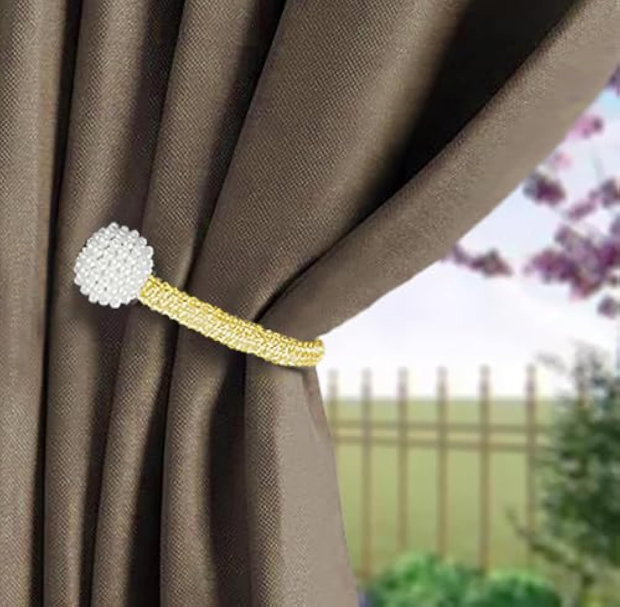 Premium Magnetic Curtain Tiebacks, Convenient Drape Tie Backs