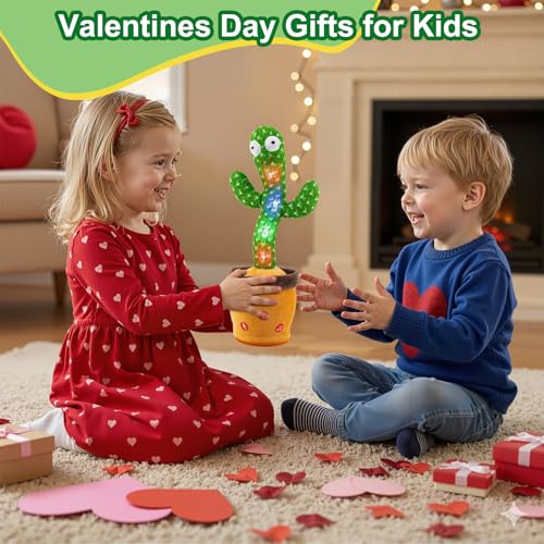Image of Ayeboovi Dancing Talking Cactus Baby Toys Interactive Toy Repeating Records What You Say Volume Adjustable Singing Cactus Toddler Games with 120 Songs Easter Basket Stuffers for Kids