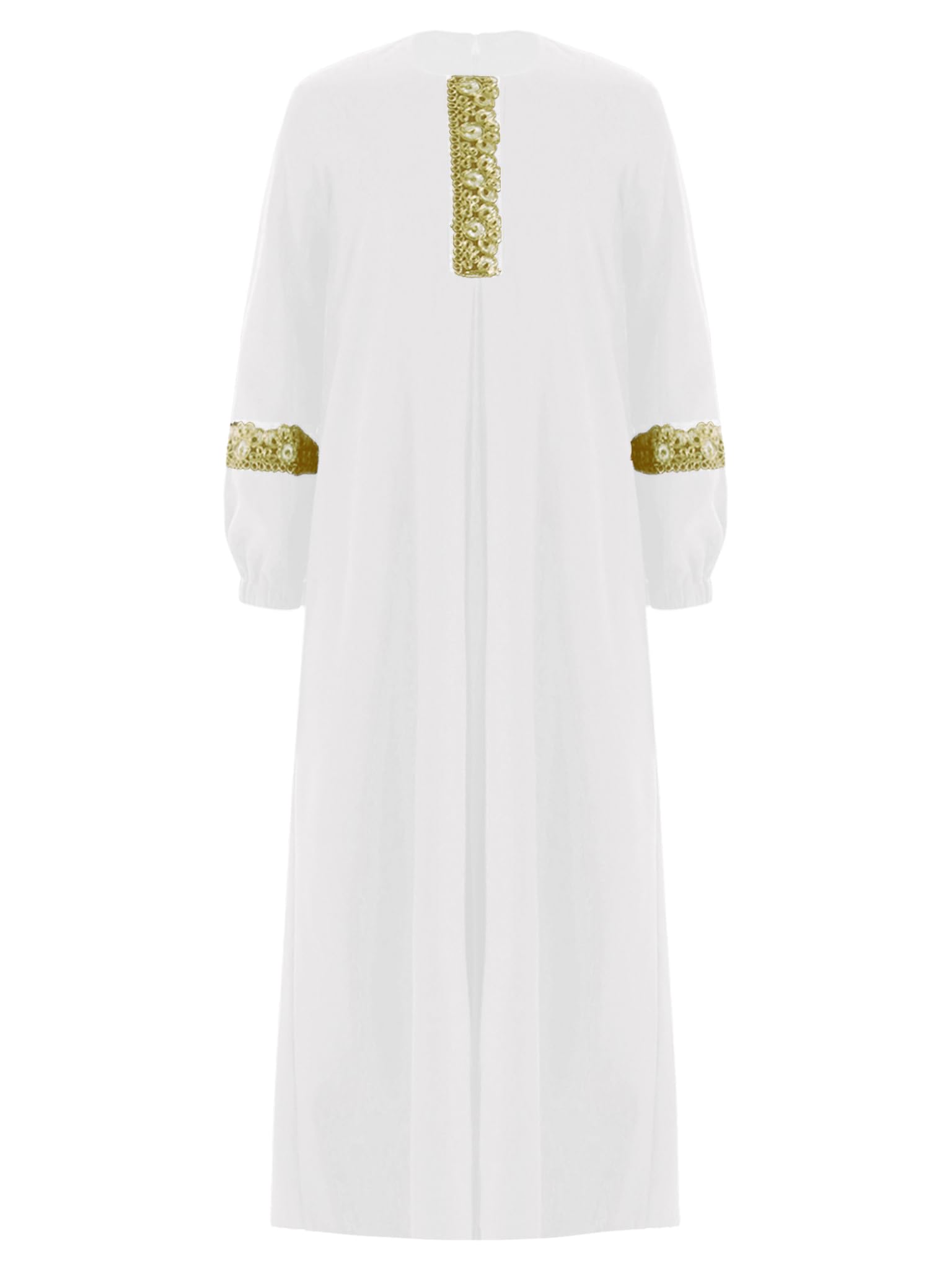 Runhomal Abaya Ramadán manga larga vestido musulmán niño niña