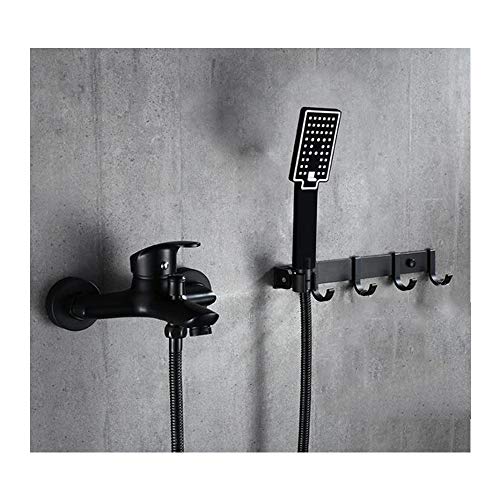 Robinet de baignoire noir mural avec mitigeur de douche complet