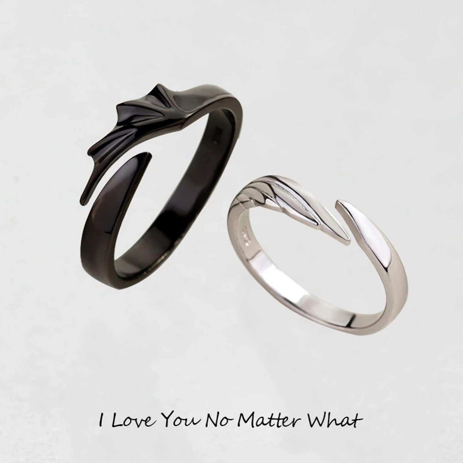Rings,thumb ring,ladies rings,Couple Matching Rings For Man Woman Custom Adjustable Sun Moon Ring Set Angel Devil Dragon Open Rings Couple Matching