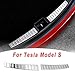 AniFM 2 części/zestaw folii ochronnej do tylnego zderzaka Tesla model S zderzak tylny srebrny stal szlachetna osłona akcesoria