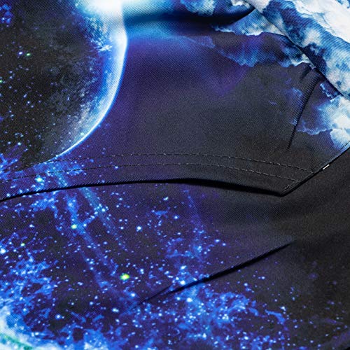 Asylvain Boys Girls Galaxy Hoodies 3D Print Graphic Blue Hoodie For Kids With Pocket, 13-14 Years #TOP3