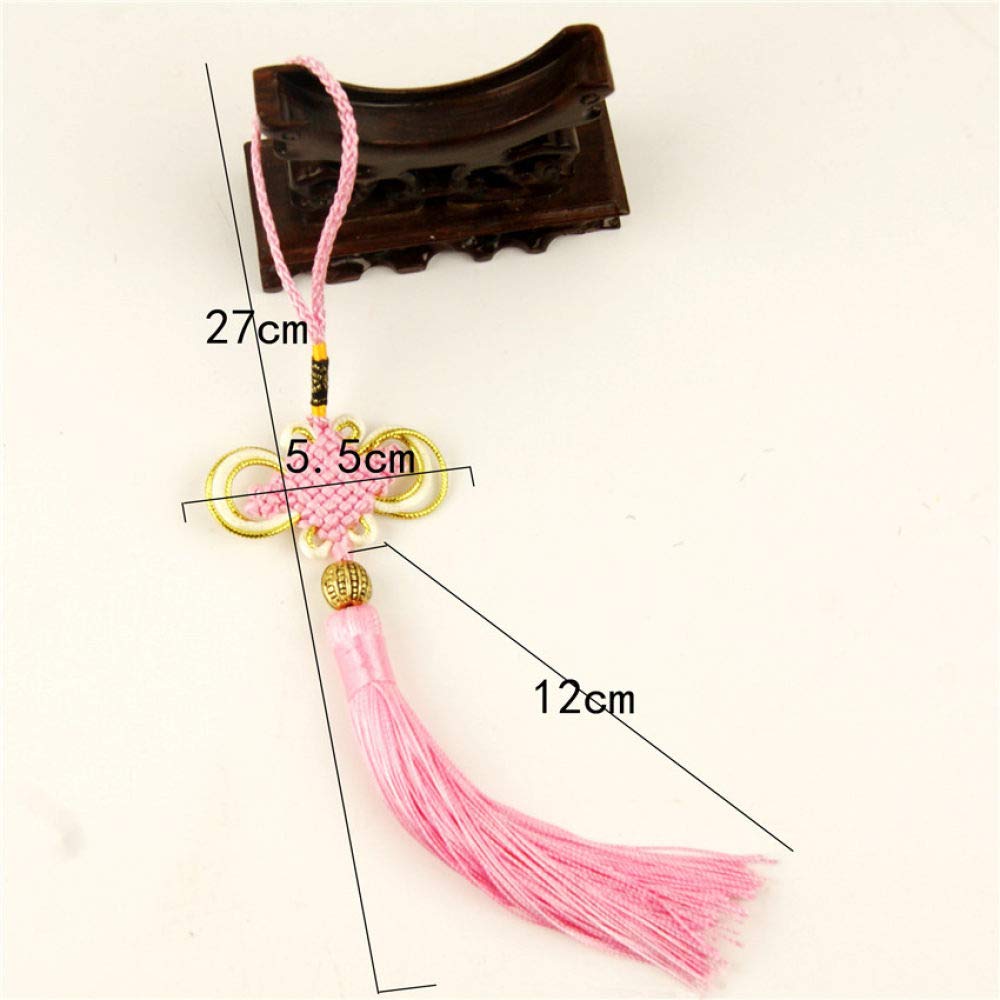 5/10/20Pcs Pendentif à Franges en Soie avec Pompons en Noeud Chinois, Artisanat Frange Gland Garniture Décoration de la Maison Caractéristiques Chinoises Ornements Cadeaux, Café Noir, 5PCS (Bleu Cie