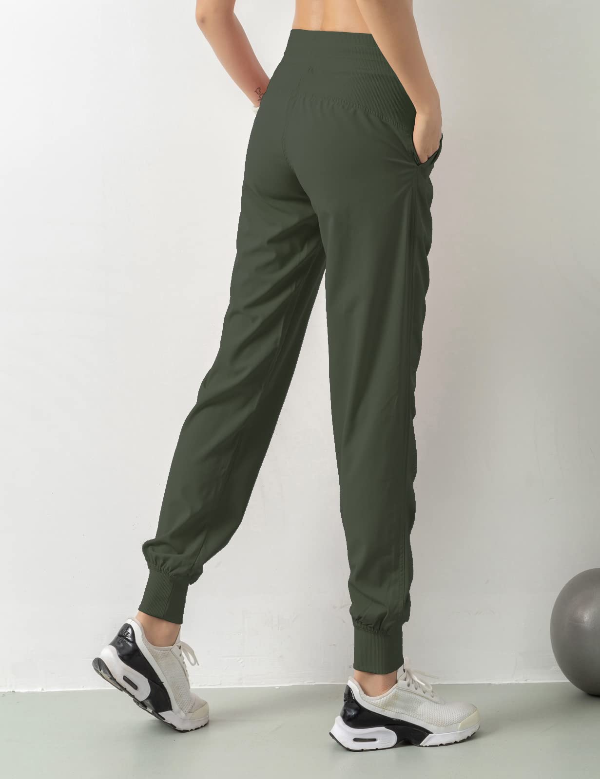 TOPLAZA Pantaloni Sportivi Joggers Donna Pieghettato Vita Alta con Tasche