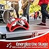 Flexzion Foot Tambourine Percussion with Double Row Steel Jingles - Foot Shaker Musical Instrument Drum for Party Shoes Gift Singer Vocalists Cajon & Guitar Players (Red) #5