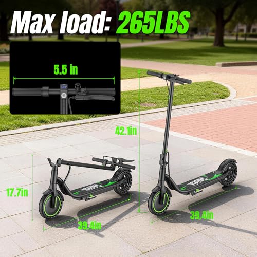 Image of Electric Scooter,350 /500W Powerful Motor,15-28 Miles Long Range,Dual Braking System,19 /22 Mph Speed,8.5 /10 inch Foldable E Scooter with Solid Tires