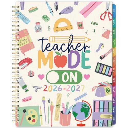 Teacher Planner 2026-2027 - 2026-2027 Teacher Lesson Planners from JULY 2026 - JUNE 2027 9 x 11  Academic Planner for School Year Inner Pocket Colorful Tabs