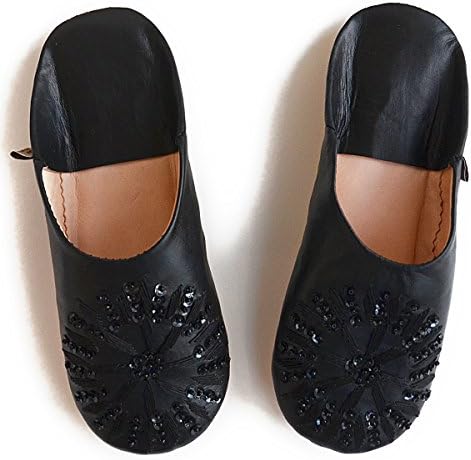 Dear Morocco Sequins Babouche // Black // M:US Women's 6" EU37 sheepski.