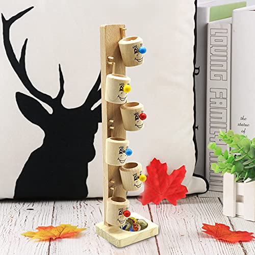Image of Naayaab Craft Smiley Face Wooden Slider Marble Tree Game | Marble Slider Tree Ball Run Track Game for Kids | Wooden Bucket Tree Marble Game and Home Decor (Multi-Color)