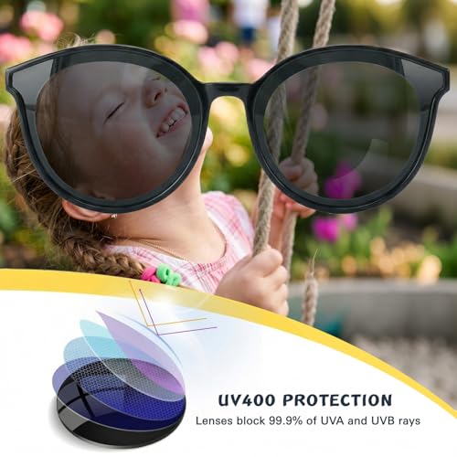 Image of Kids Polarized Sunglasses for Boys Girls, Flexible TPEE Eyewear, Age 3-8 | Filters solar glare and UV rays to shield children's eyes during outdoor play, travel, and beach adventures.