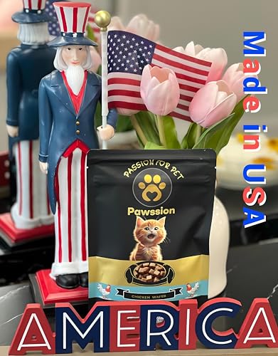 PAWSSION Chicken Cat Treats Made in USA- Human-Grade, Grain Free, Healthy, High Protein All Natural cat Snacks, crushy cat Food (Wafer) 4 oz - Image 4