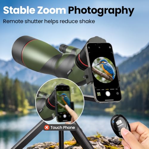 Image of Gosky FalconPro Elite 25-75x85 Spotting Scope w /Remote Shutter for Birding