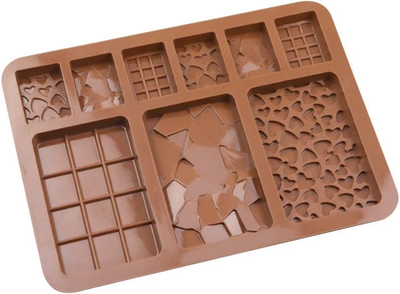 Selecto Bake 2 Pack Chocolate Silicone Dessert Mould 9 Cavity Break Apart Silicone Chocolate Bar Moulds - Image 2