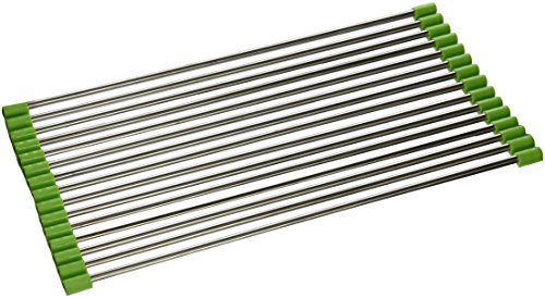 Chef Buddy Wide Folding Stainless Steel Colander Drying Tray, Silver