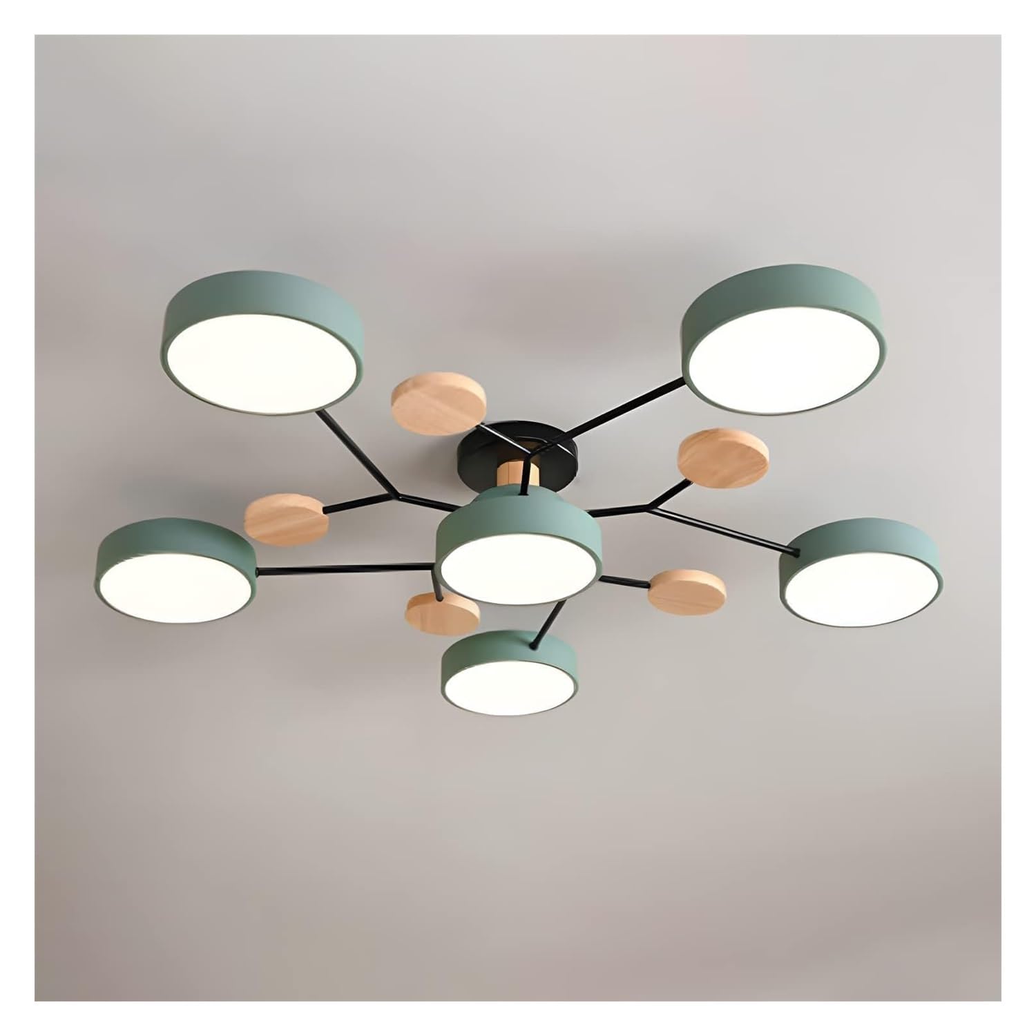 Close To Ceiling Lights Circular Acrylic LED Ceiling Light Nordic Modern Semi Flush Mount Ceiling Lamp Close To Ceiling Light Fixtures for Living Room Dining Room Bedroom Hallway Kitchen ( Color : Gre
