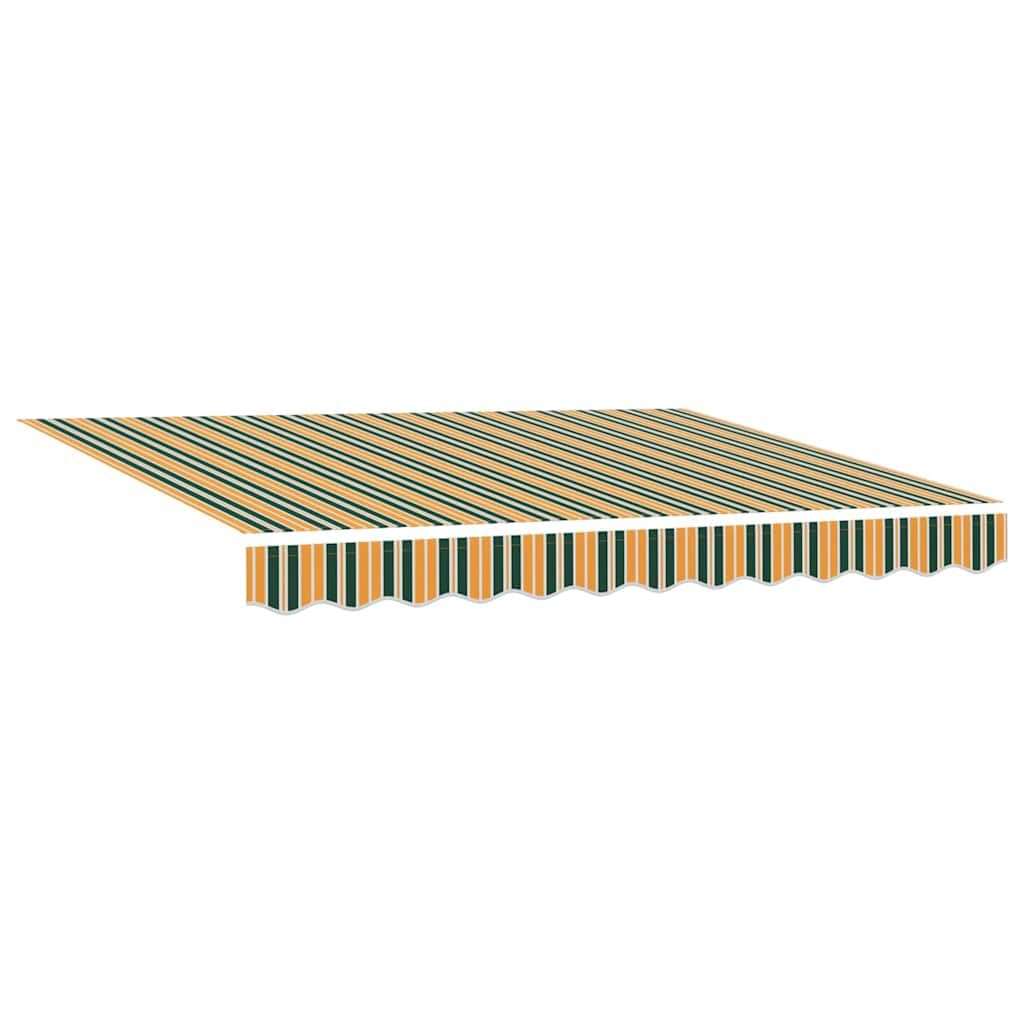 Toldo verde amarillo poliéster 300 x 250 x 165 cm con brazo articulado manual extensible resistente a la intemperie para jardín, terraza, balcón, protección solar y toldo exterior