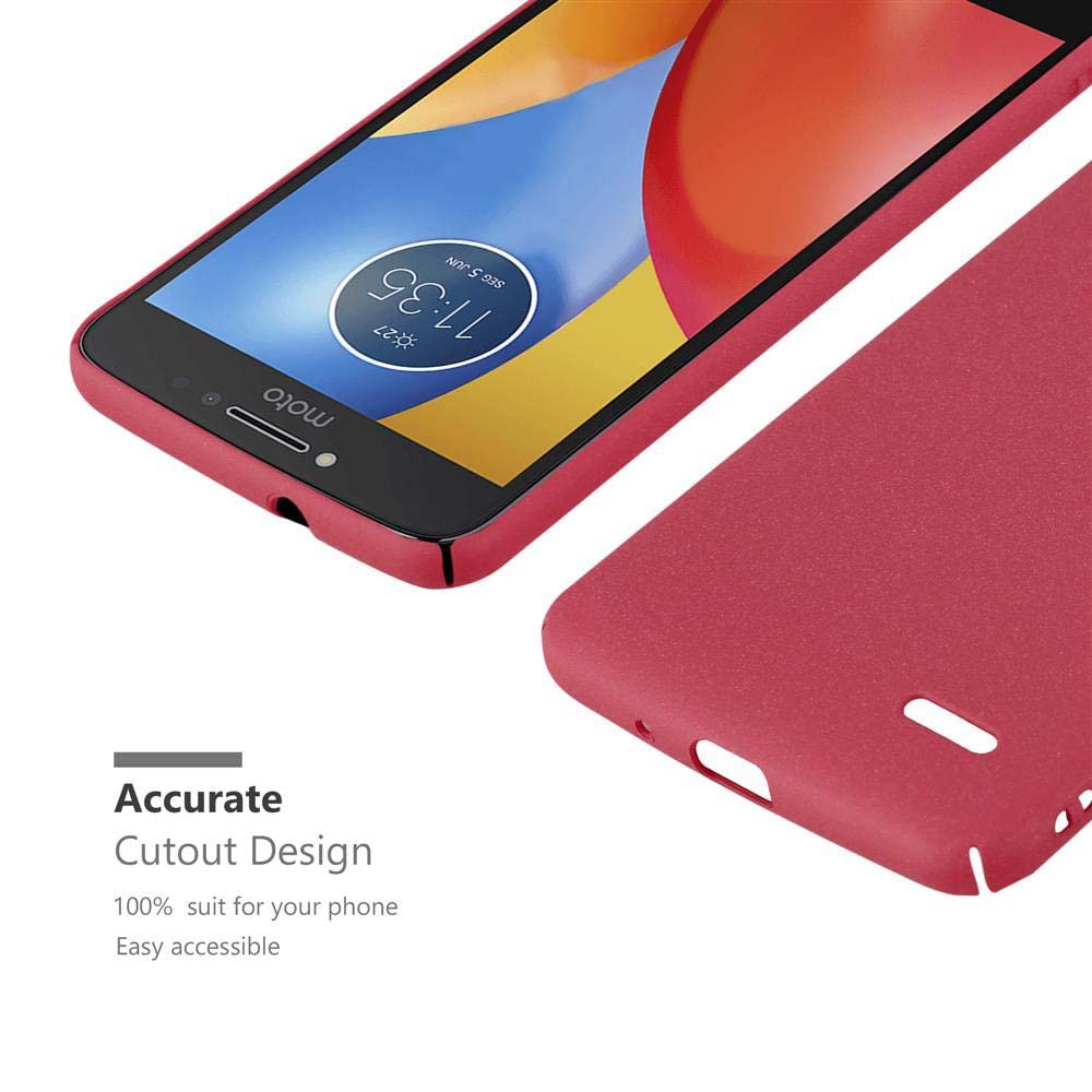 Cadorabo Custodia Motorola MOTO C: Cover Rigida Sottile In Rosso Frosty – Protezione Antiurto E Design Opaco - 2