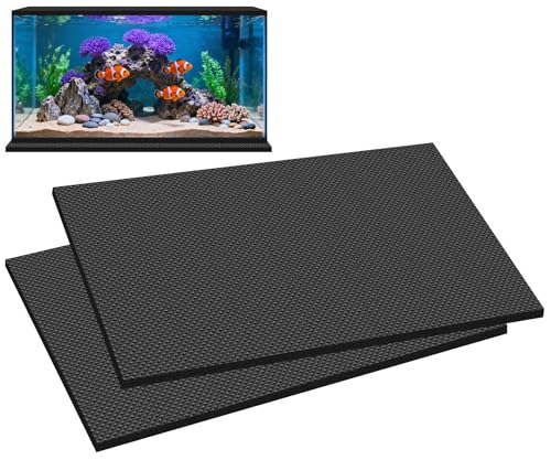 ToLanbbt 2PCS Aquarium Leveling Mat for Under Tank 30 x 15 x 0.2 Neoprene Foam Non-Slip Shockproof Self Leveling Fish Tank Mat Easy to Cut Water Compressible Mat for Uneven Surfaces Black