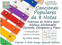 Canciones Populares de 8 Notas: Patrones de Musica para Xilofono, Glockenspiel, Clarinete, Campanas y Piano: Popular 8 Note Songs Spanish Edition (Volume 5) 1978321066 Book Cover