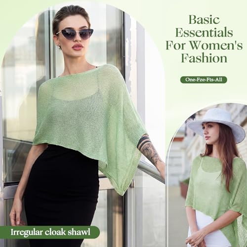Image of Women Sheer Poncho Shrug Summer Sheer Blouse Top Lightweight Poncho Bolero for Evening Dress