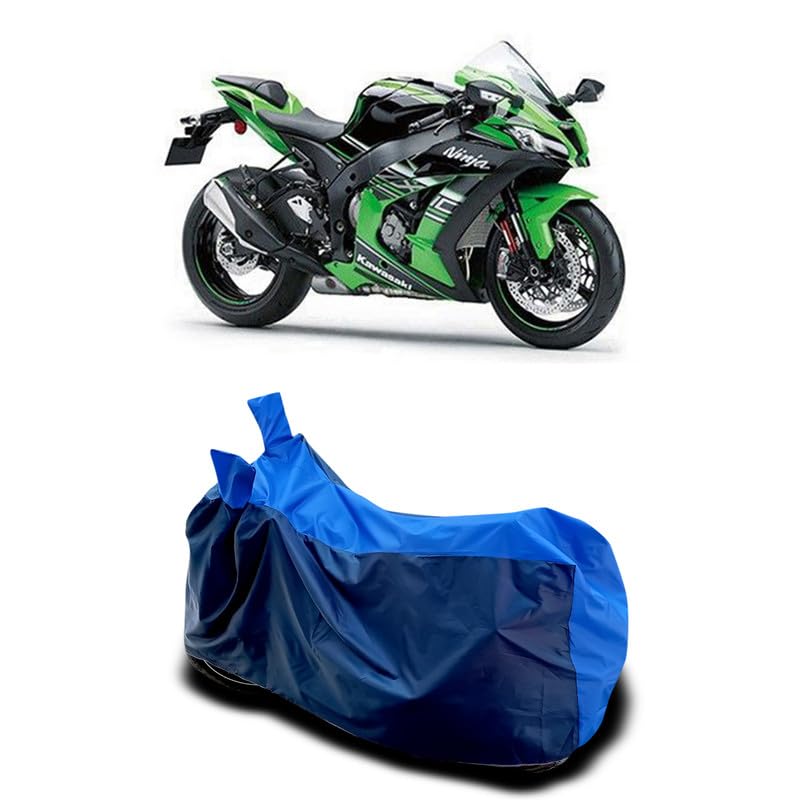 Image of DUFFEL-Two Wheeler Bike Body Cover Compatible for Kawas Ninja Zx 10r Heat Protectio /UV-Rays /Birds Dropping /DustProof /Waterproof All Variants [Nevay Blue]