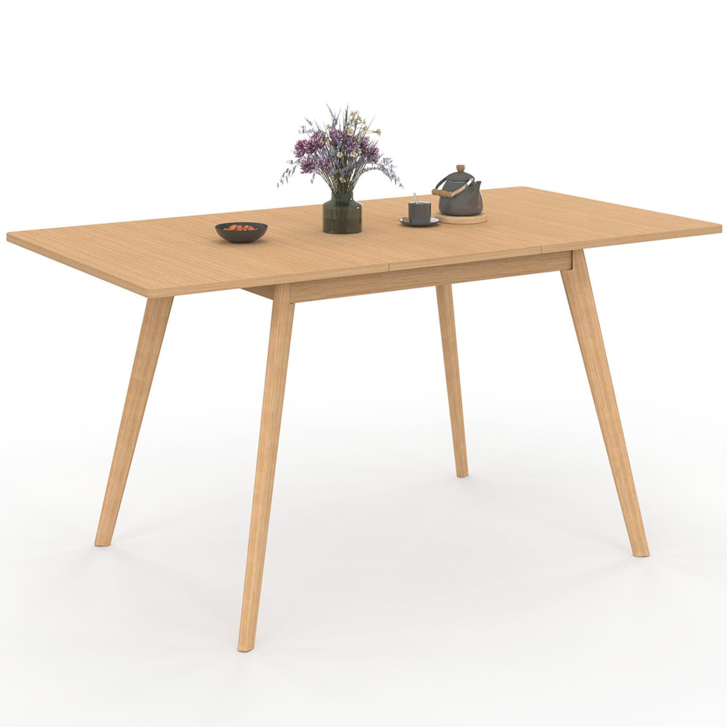 IDMarket - Mesa de comedor extensible rectangular Noor 4-8 personas, efecto madera 110-150 cm