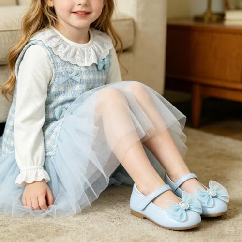 Image of GINFIVE Toddler Girls Dress Shoes Little Girls Mary Janes Ballerina Flats Shoes Toddler