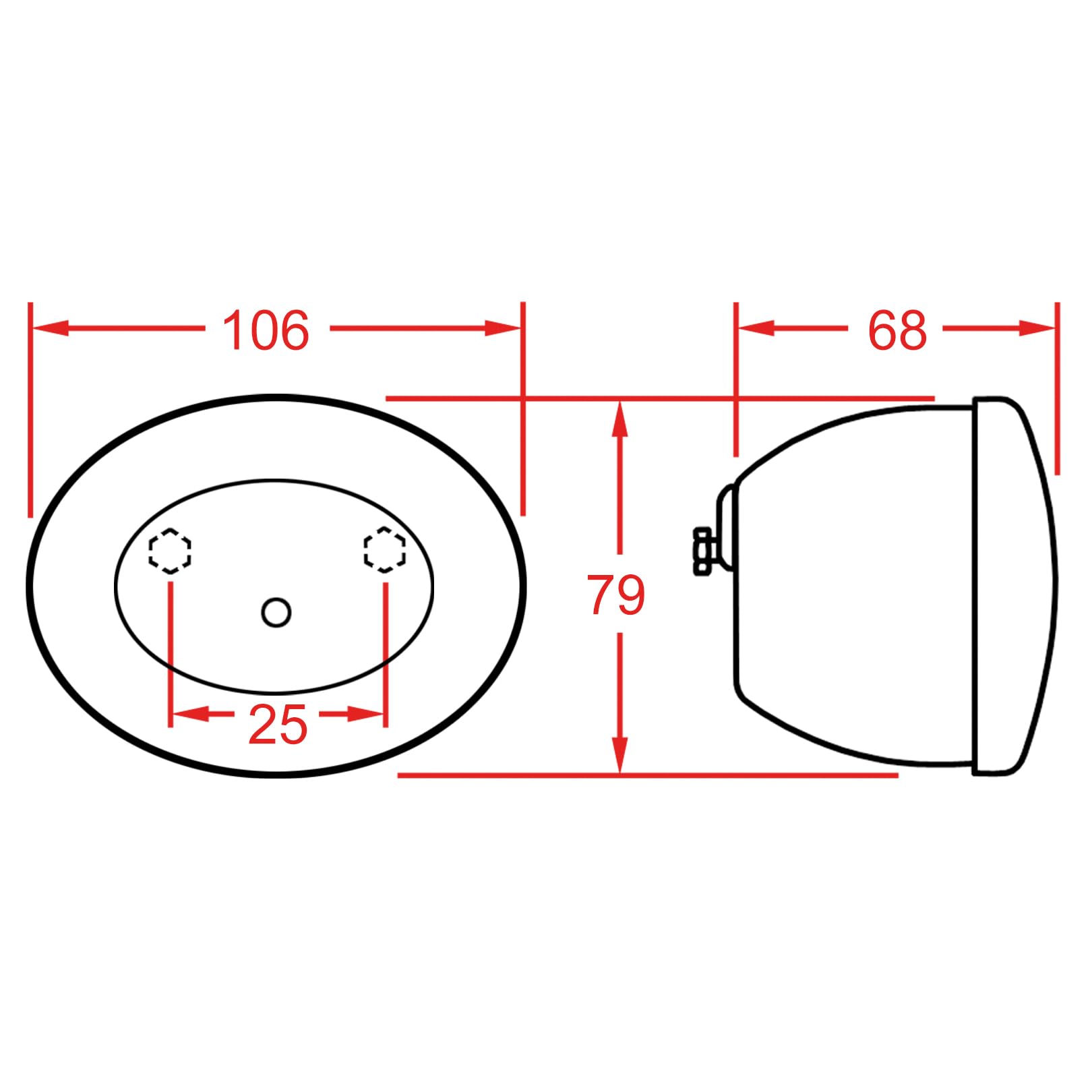 Oldtimer Traktor Rückleuchte Blink- Brems- OVAL rechts (E9)
