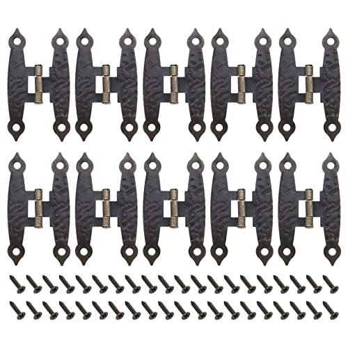 ECSiNG 10Pcs Vintage Metal Hinges with Screws Antique Hinges H-Shaped Cabinet Hinges Furniture Accessories for Cabinets Jewelry Boxes Wooden Cases Bronze