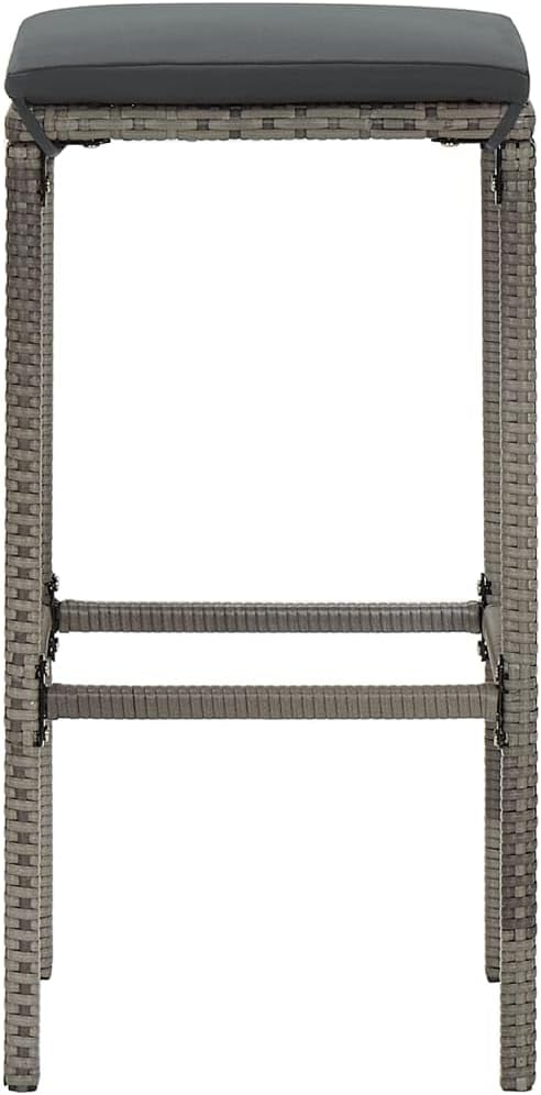 Garden Sets, 5 Piece Patio Bar Set Gray Solid Wood Acacia and Poly Rattan